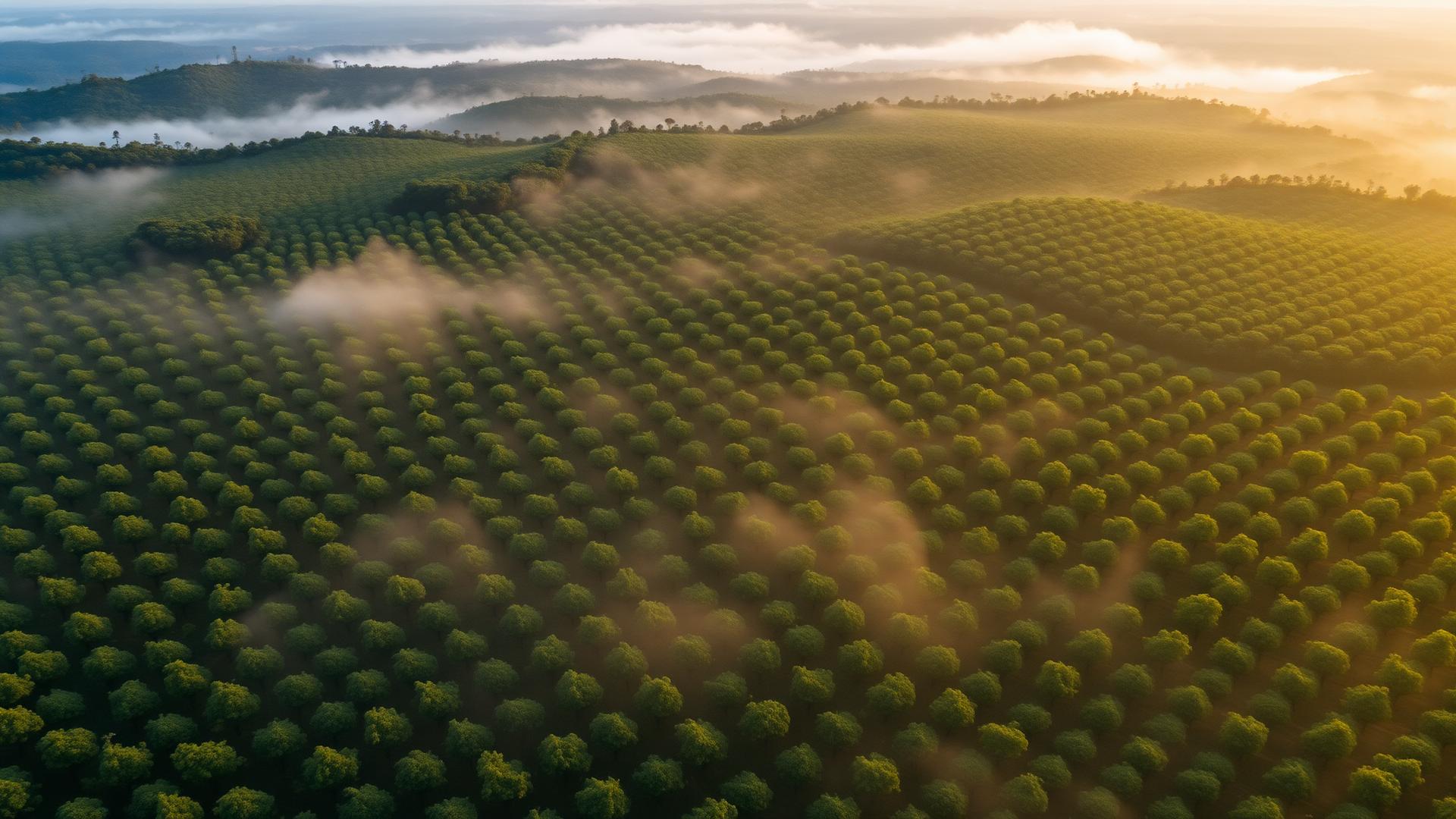Aerial view of forest canopy